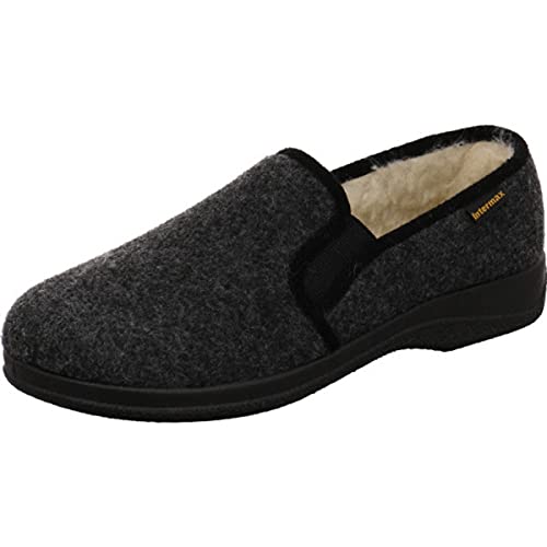 Intermax Herren Hausschuh aus Filz grau, Innenfutter aus Schurwolle und Dehngummis. grau Gr. 42 von Intermax