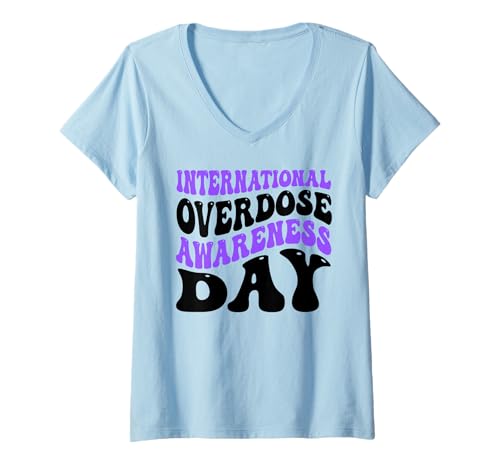 Damen Internationaler Tag des Bewusstseins für Überdo T-Shirt mit V-Ausschnitt Damen Internationaler Tag des Bewusstseins für Überdo T-Shirt mit V-Ausschnitt von International Overdose Awareness Day Design