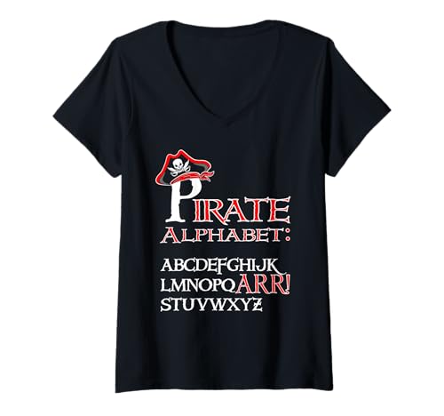 Damen Talk Like A Pirate Day ARR Jolly Roger Lustiger Piraten-Witz T-Shirt mit V-Ausschnitt Damen Talk Like A Pirate Day ARR Jolly Roger Lustiger Piraten-Witz T-Shirt mit V-Ausschnitt von International Talk Like A Pirate Day Arrr!