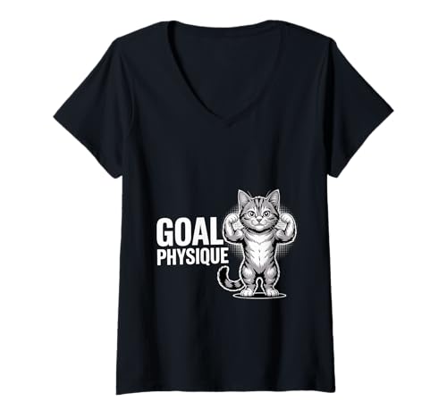 Damen Goal Physique Gym Meme Body Fitness Exercise - T-Shirt mit V-Ausschnitt Damen Goal Physique Gym Meme Body Fitness Exercise - T-Shirt mit V-Ausschnitt von Internet -Training lacht