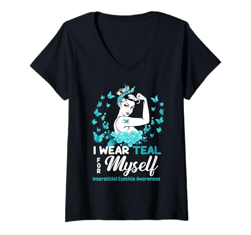 Damen Interstitielle Blasenentzündung für Mich selbst, interstitielle Zys T-Shirt mit V-Ausschnitt von Interstitial Cystitis Awareness