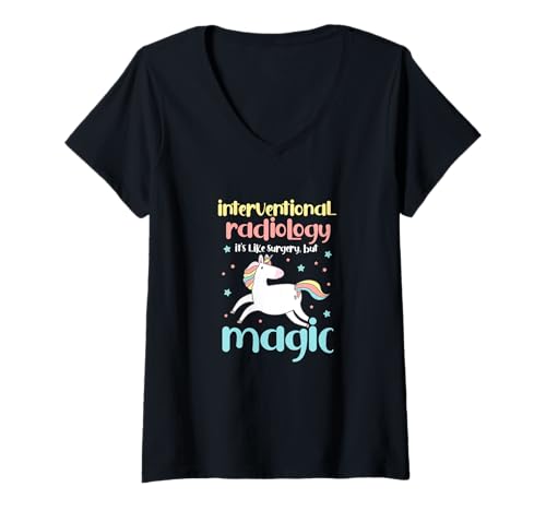 Damen Interventionelle Radiologie Radiologe Rad Tech Unicorn T-Shirt mit V-Ausschnitt Damen Interventionelle Radiologie Radiologe Rad Tech Unicorn T-Shirt mit V-Ausschnitt von Interventional Radiology Gifts