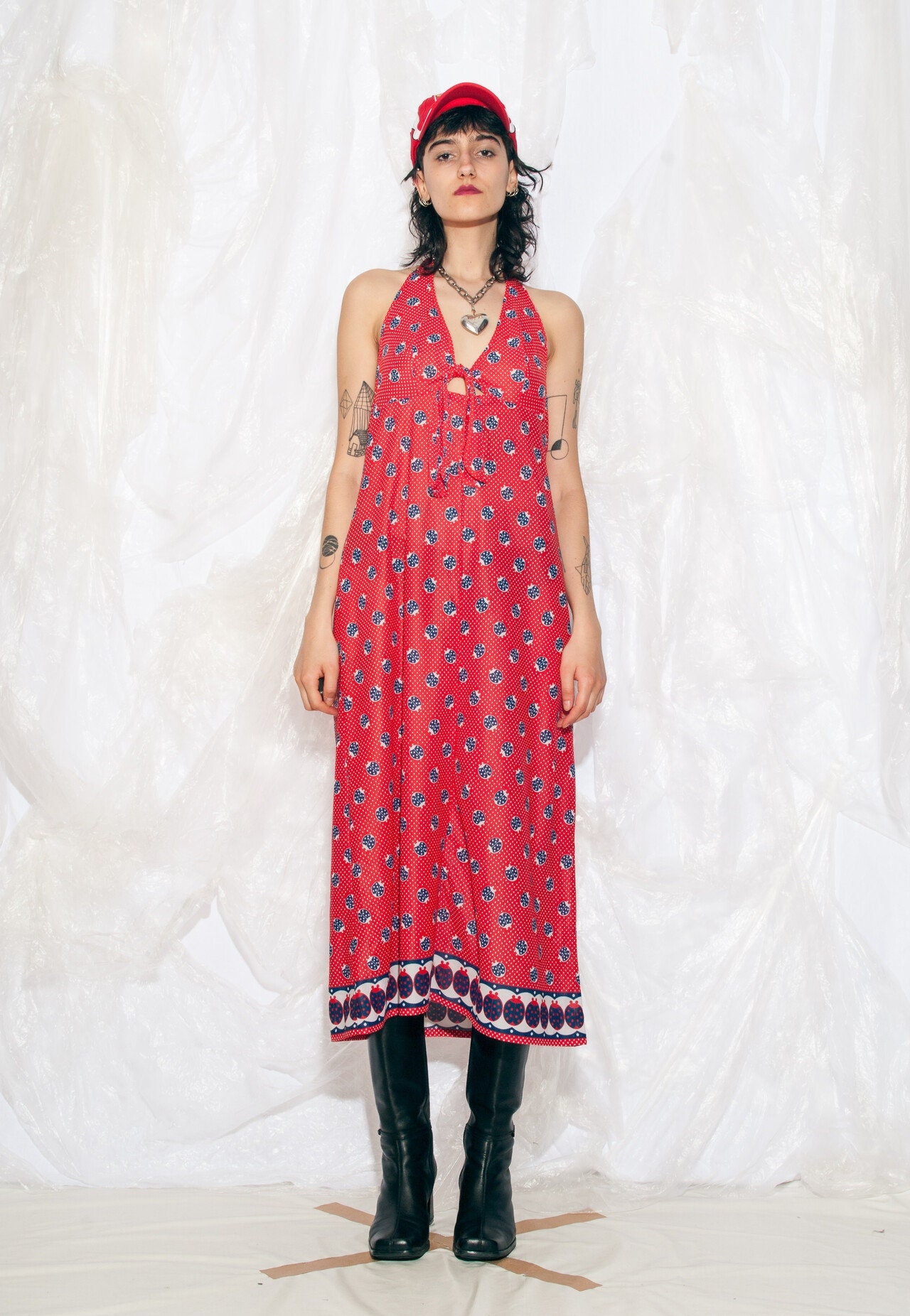 Vintage 70Er Jahre Ladybug Slip Kleid in Retro Rot Style Maxi Sommer Medium Vintage 70Er Jahre Ladybug Slip Kleid in Retro Rot Style Maxi Sommer Medium von InterzoneVntg
