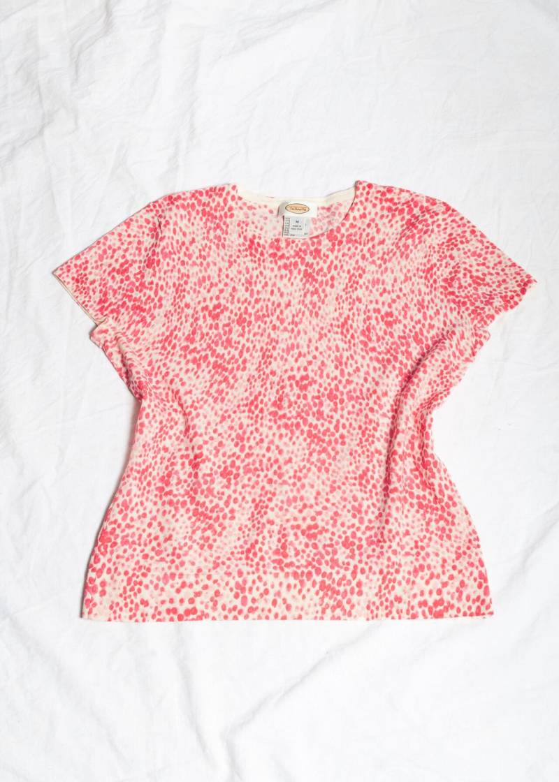 Vintage 90Er Jahre Strick Shirt in Pink Leopard - 1990Er Top Size L von InterzoneVntg