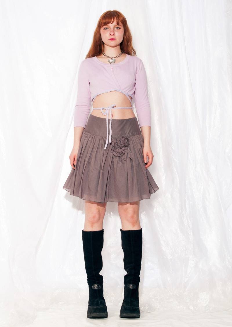 Vintage Strickjacke Y2K Reworked Wickel Top Lila 2000Er Jahre Fairycore Pastel Long Sleeve Gr S von InterzoneVntg