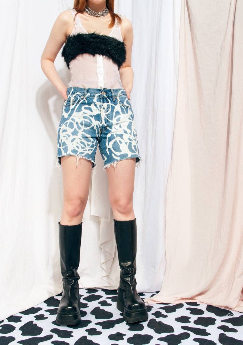 Vintage Jeans-Shorts 90Er High-Waisted Cut-Off Jeans Jahre Grunge Zerstörte Denim-Hosen von InterzoneVntg