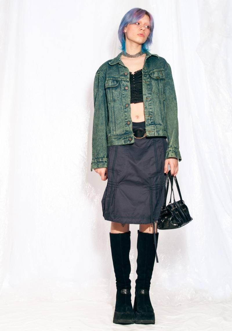 Vintage Lee Jeansjacke 80Er Jahre Überarbeiteter Überfärbter Mantel 1980Er Upcycled Tie-Dye Oversized Unisex Jacke von InterzoneVntg