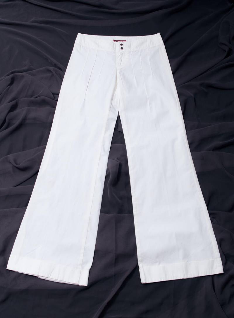 Vintage Miss Sixty Schlaghose Y2K Weite Beinhose in Weiß 2000S Rave Flares von InterzoneVntg
