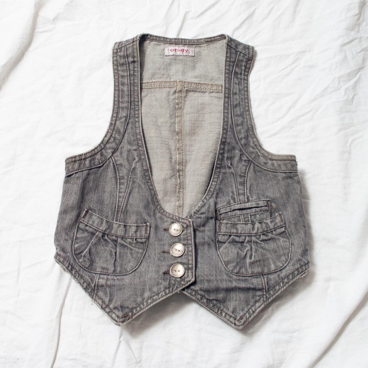 Vintage Y2K Jeans Weste in Grau - 2000Er Jahre Stonewashed Grunge Style Mode Größe S Vintage Y2K Jeans Weste in Grau - 2000Er Jahre Stonewashed Grunge Style Mode Größe S von InterzoneVntg
