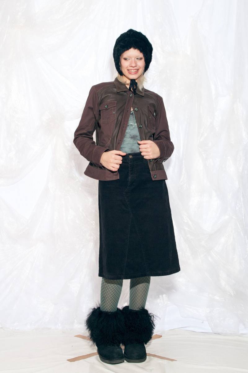 Vintage Y2K Lederjacke in Braun 2000Er Super Weiche Leder Detail Shacket Medium von InterzoneVntg