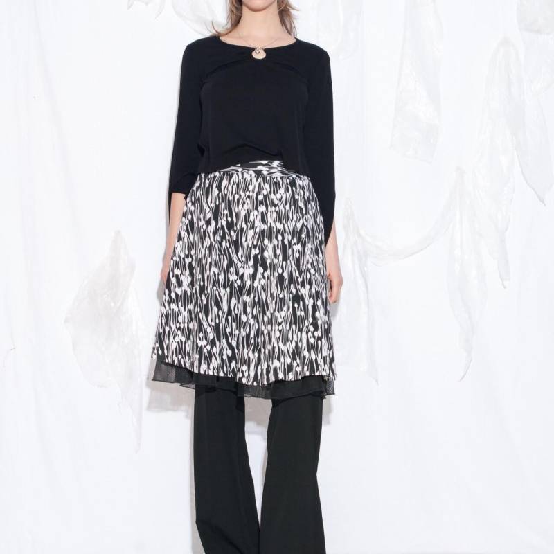Vintage Y2K Midi Rock in Weiß Und Schwarz - 2000Er Jahre Abstraktes Muster Whimsigoth Style Low Rise Taille Tüll Lagenrock Größe Xs von InterzoneVntg