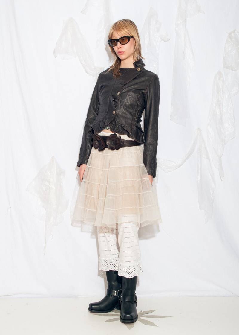 Vintage Y2K Morgan De Toi Lederjacke in Braun - 2000Er Jahre Ausgestatteter Echtledermantel Mit Schnürung An Der Seite Neo-Mittelalterlicher Stil von InterzoneVntg