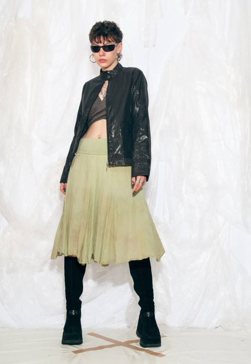 Vintage Y2K Moto Racing Jacke in Glänzendem Schwarz 2000S Racer Grunge Short Coat Small von InterzoneVntg