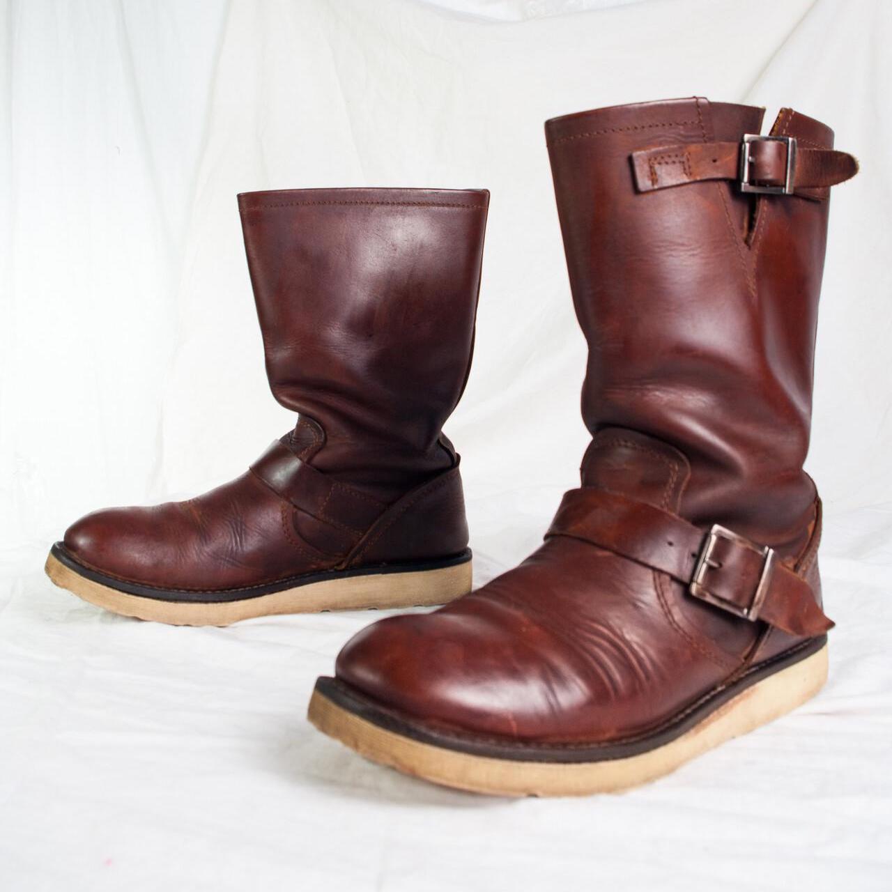 Vintage Y2K Slouchy Boots Aus Braunem Leder - Piratecore Retro Style Größe 40.5 von InterzoneVntg