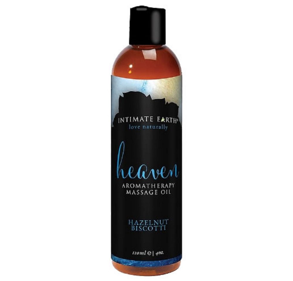 Intimate Earth Gleit- & Massageöl Heaven (Hazelnut Biscotti), Flasche mit 120ml, 1-tlg., natürliches Aromatherapie und Massage-Öl von Intimate Earth