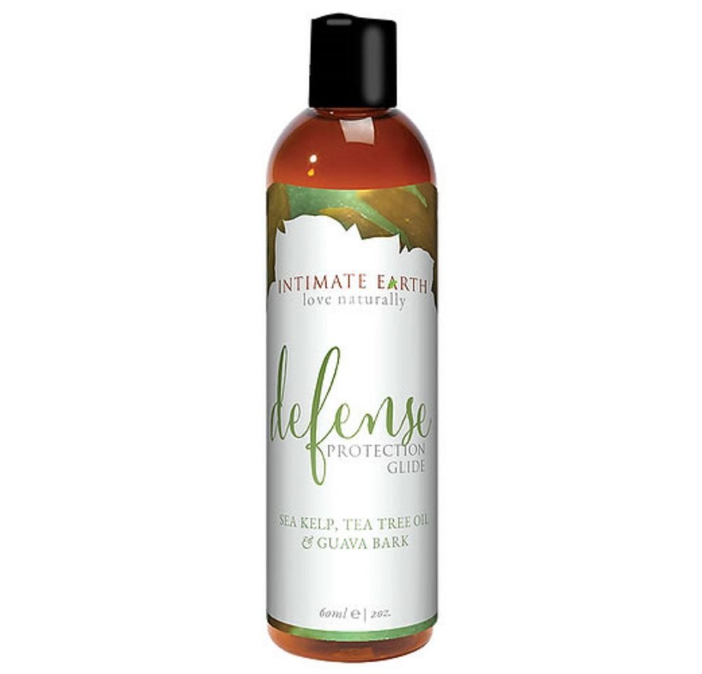 Intimate Earth Gleitgel Defense (mit Guavenrinde und Algen-Extrakt), Flasche mit 60ml, 1-tlg., veganes und biologisches Gleitgel - anti-bakteriell von Intimate Earth