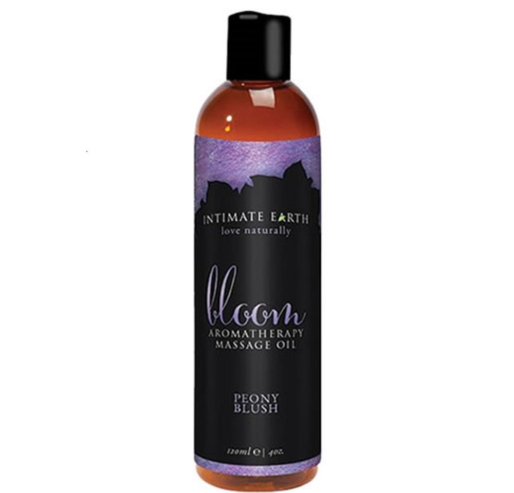 Intimate Earth Massageöl Bloom (Pfingstrose) Flasche mit 120ml, 1-tlg., natürliches Aromatherapie und Massage-Öl von Intimate Earth