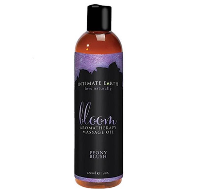 Intimate Earth Massageöl Bloom (Pfingstrose) Flasche mit 120ml, 1-tlg., natürliches Aromatherapie und Massage-Öl von Intimate Earth