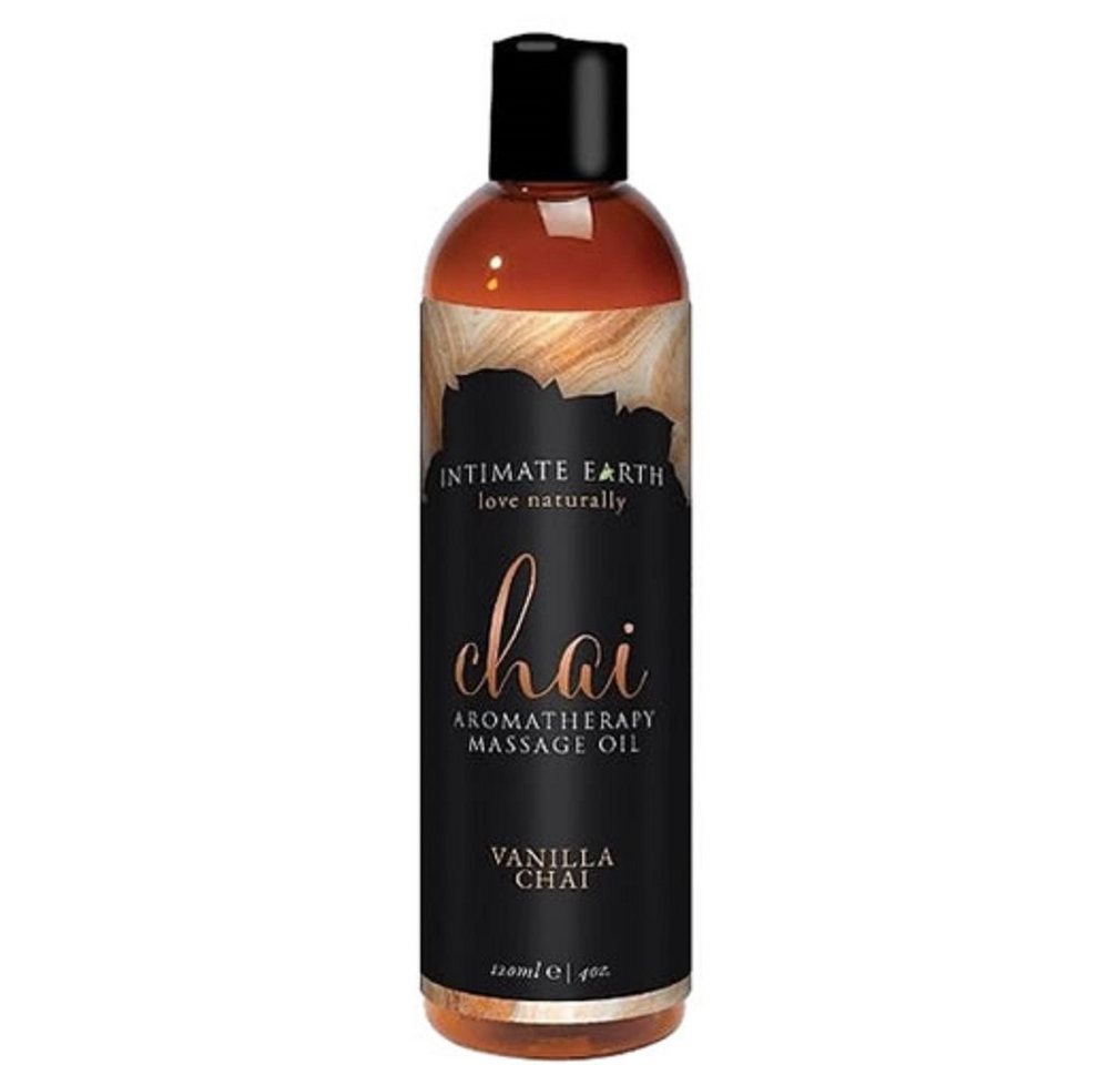 Intimate Earth Massageöl Chai (Vanilla Chai) Flasche mit 120ml, 1-tlg., natürliches Aromatherapie und Massage-Öl von Intimate Earth