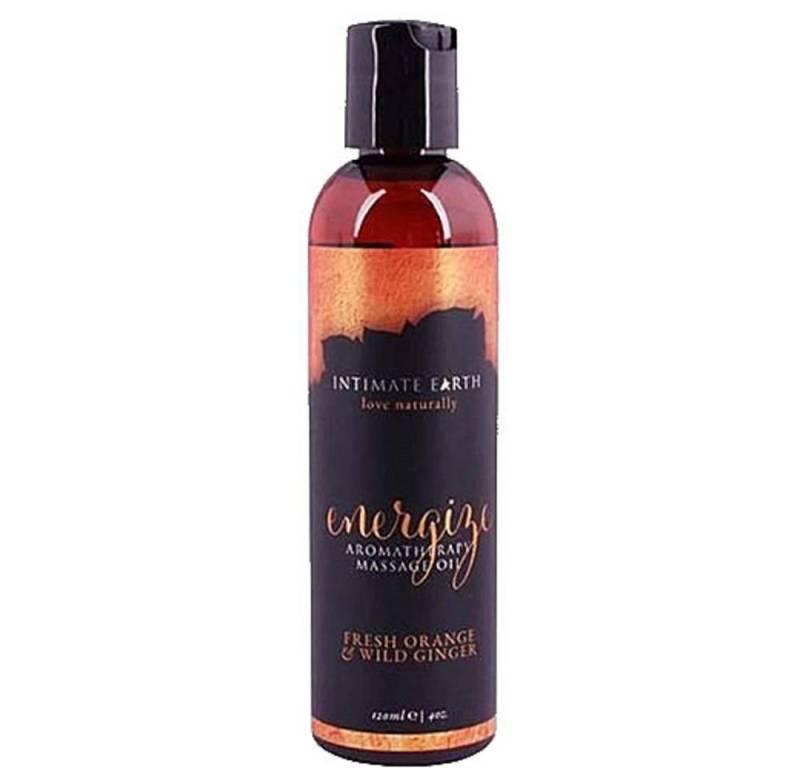 Intimate Earth Massageöl Energize (Ingwer/Orange) Flasche mit 120ml, 1-tlg., natürliches Aromatherapie und Massage-Öl von Intimate Earth