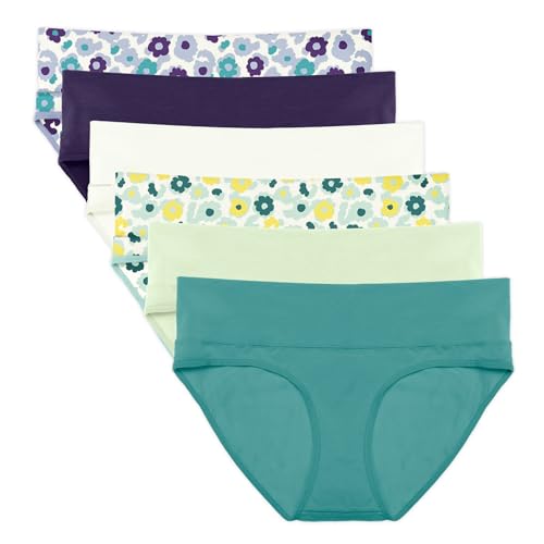 Intimate Portal Schwangerschafts Unterhosen Umstandsunterhosen Umschlagbare Postpartum Umstandsslips Damen Unterwäsche Baumwolle 6er Pack Meadow L von Intimate Portal