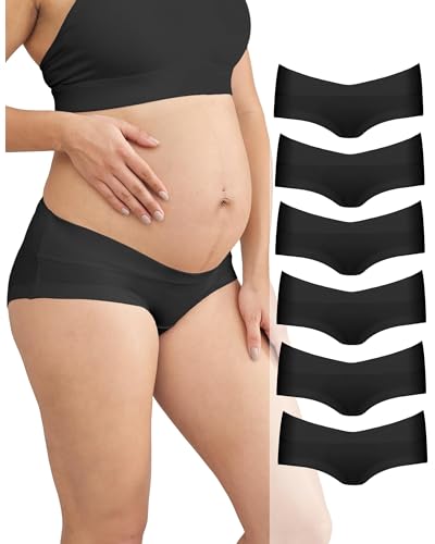Intimate Portal Umstandsslips Umstandsunterwäsche Schwangerschaft Postpartum Unterwäsche Schwangerschaftsslips 6er-Pack Schwarz XXL von Intimate Portal