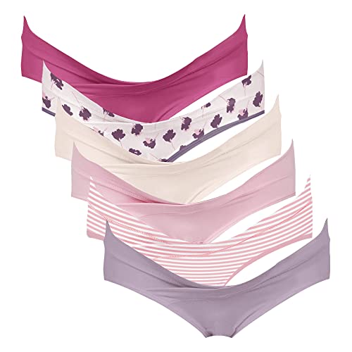 Intimate Portal Umstandsunterwäsche Schwangerschafts Unterhosen Damen Umstandsslips Baumwolle Postpartale Unterwäsche 6er-Pack Blume 2XL von Intimate Portal