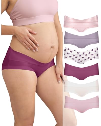 Intimate Portal Damen Umstandsunterwäsche Umstandsslips Schwangerschafts Unterhosen Postpartum Unterwäsche 6er-Pack Florale M von Intimate Portal