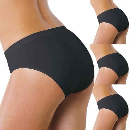 Intimidea Midi-Slip aus Mikrofaser für Damen, 6 Stück, Schwarz S-M von Intimidea