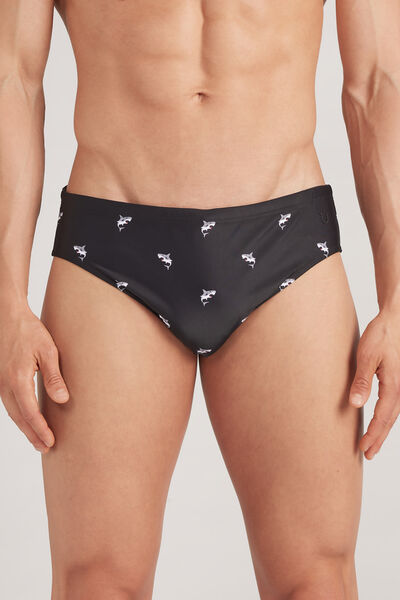 Badehose Mit Haifisch-print Schwarz von Intimissimi