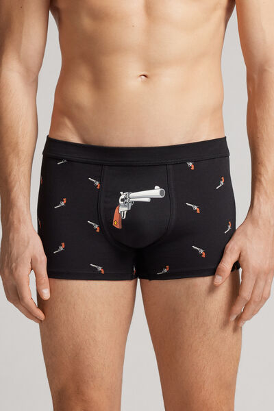 Boxershorts Pistolen Aus Elastischer Supima®-baumwolle Schwarz von Intimissimi