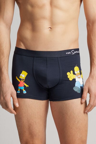 Boxershorts The Simpsons Homer Und Bart Aus Elastischer Supima®-baumwolle Blau von Intimissimi