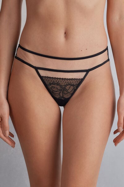 Brazilian-slip Luxury Moments Schwarz von Intimissimi