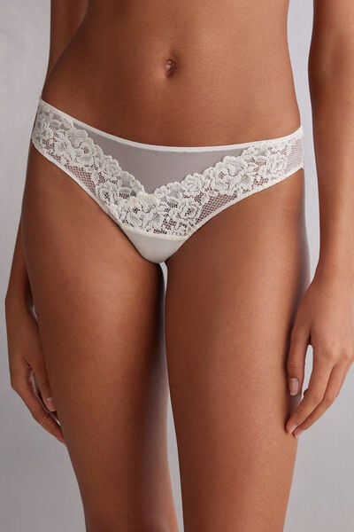 Brazilian-slip Pretty Flowers Elfenbein von Intimissimi