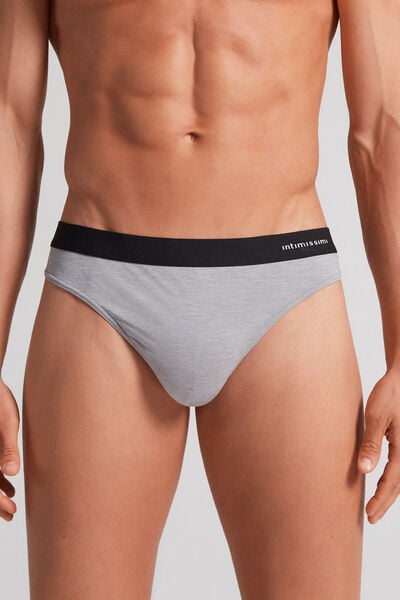 Herren-string-tanga Aus Mikrofaser Mit Logo Hellgrau von Intimissimi
