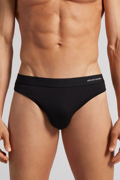Herren-string-tanga Aus Mikrofaser Mit Logo Schwarz von Intimissimi