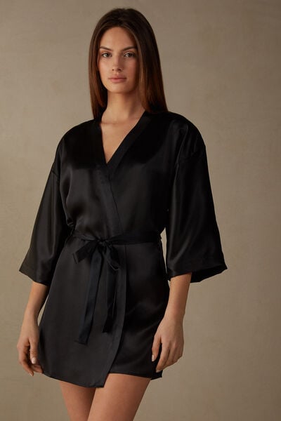 Kimono Aus Seide Schwarz von Intimissimi