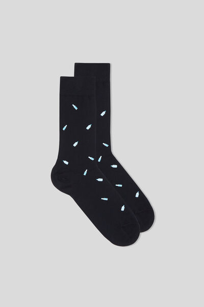 Kurze Gemusterte Baumwollsocken Blau von Intimissimi