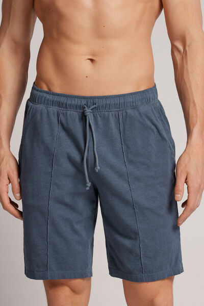 Kurze Hose Aus Gerippter Baumwolle Washed Collection Blau von Intimissimi