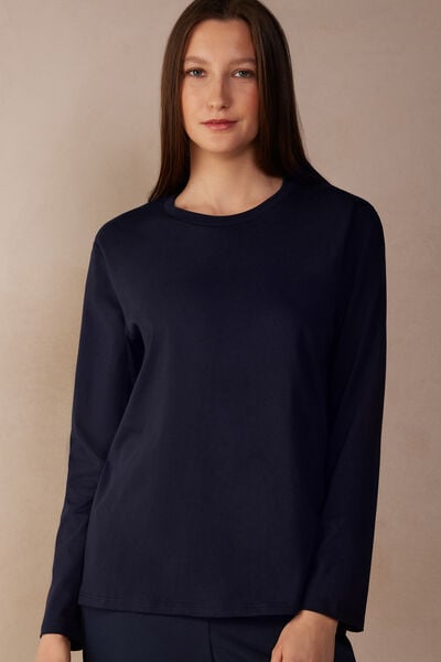 Langärmeliges Oversize-shirt Aus Superior-baumwolle Blau von Intimissimi