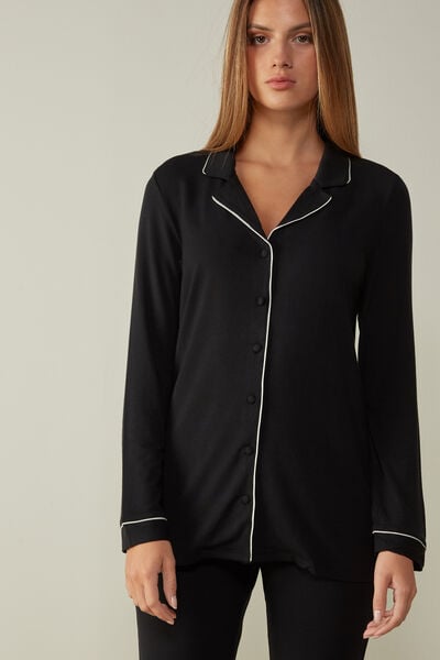 Langarm-jacke Aus Mikromodal Schwarz von Intimissimi