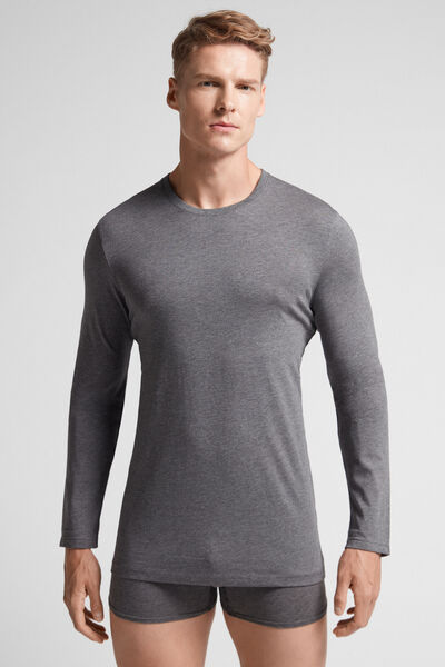 Langarmshirt Aus Superior-baumwolle Dunkelgrau von Intimissimi