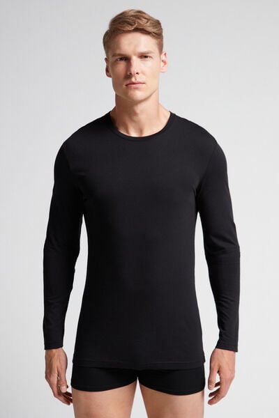 Langarmshirt Aus Superior-baumwolle Schwarz von Intimissimi