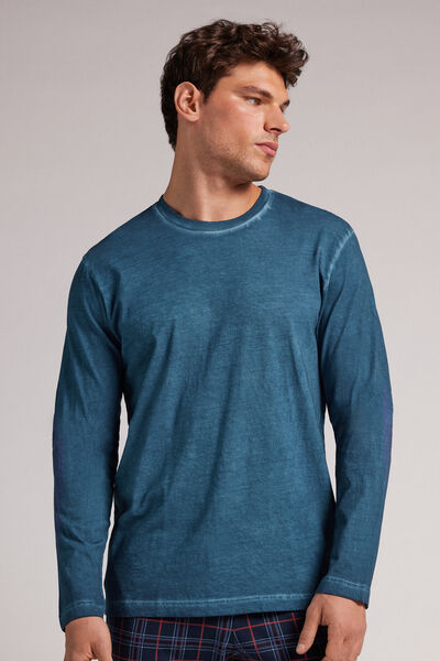 Langarmshirt Aus Baumwolle Washed Collection Blau von Intimissimi