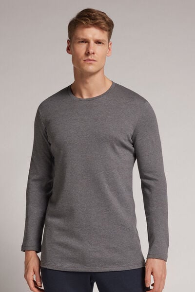 Langarmshirt Aus Warmer Baumwolle Dunkelgrau von Intimissimi