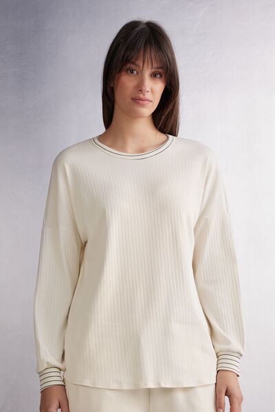 Langarmshirt Creamy Stripes Natürlich von Intimissimi