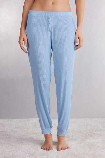 Lange Hose Aus Modal Chic Comfort Hellblau von Intimissimi