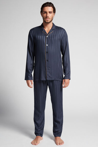 Langer Pyjama Aus Modal Blau von Intimissimi