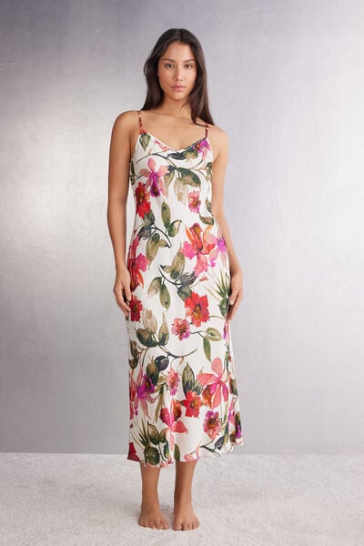 Langes Unterkleid Aus Viskosesatin Imaginary Journey Multifarben von Intimissimi