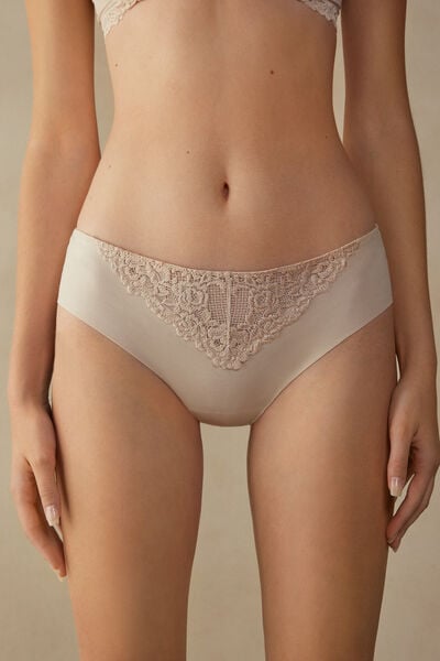 Nahtloser Baumwollslip Pretty Flowers Natürlich von Intimissimi